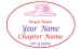 White Oval name Badge Artwork 124 Pink